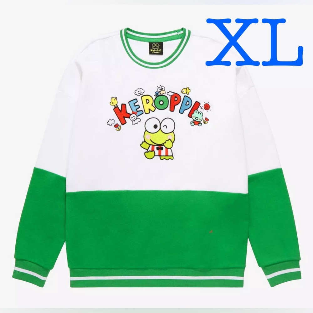 XL Sanrio Keroppi Embroidered Panel Crewneck